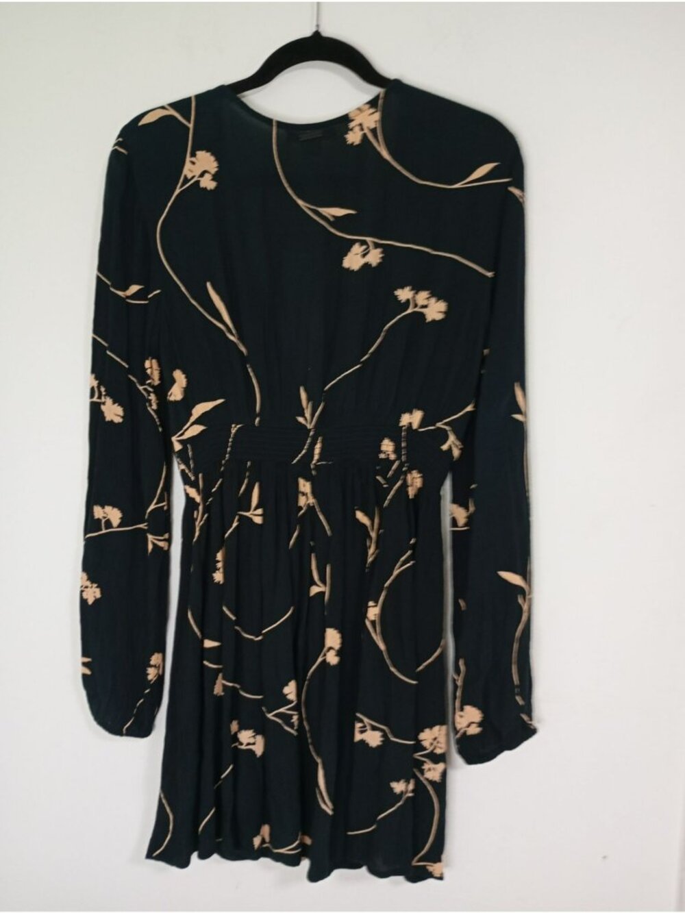 Billabong Black Floral Print Long Sleeve Button Front Mini Dress Size M India - Picture 12 of 12